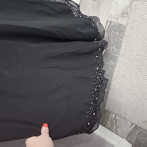 Black beaded prom dress sz 10 - Picture 14 of 16